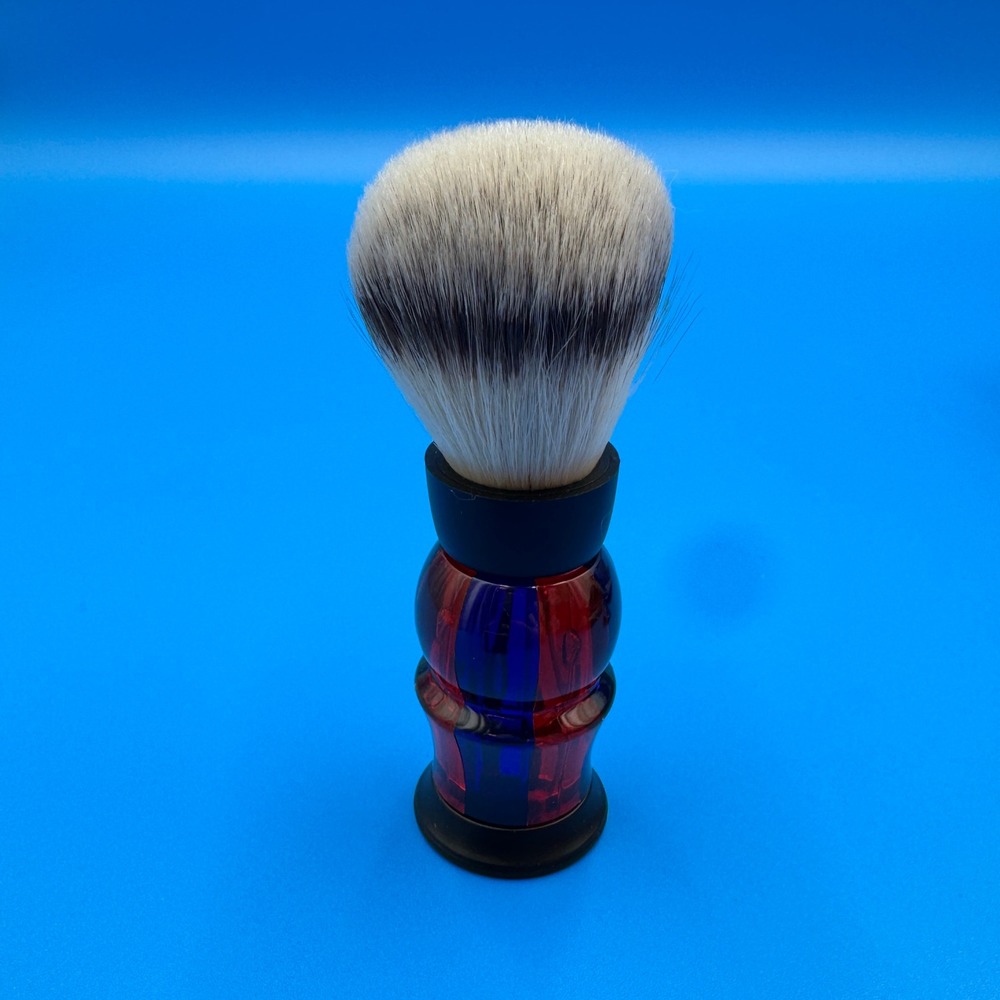 Frank Shaving‎ Finest Handmade Shaving Brush Red Blue Handle - NIB